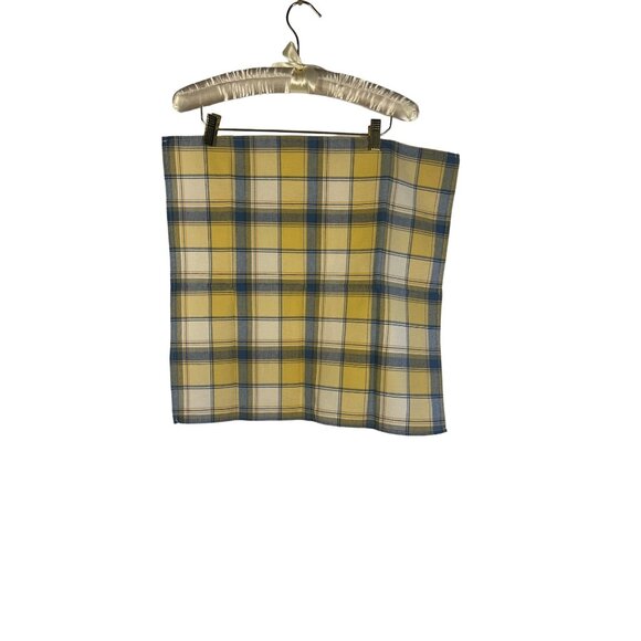 Longaberger Yellow & Blue Plaid Valance 72" and 4 matching Napkins Cottage Core - Picture 4 of 5